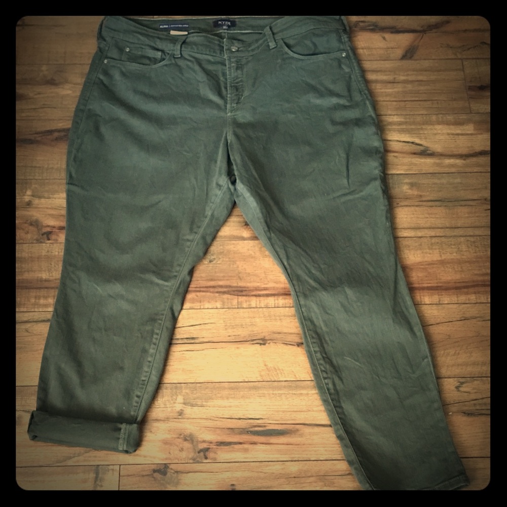 NYDJ Alina Convertible Ankle Jean Olive/Army Green